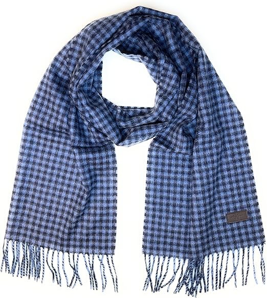 Hickey Freeman Patterned 100% Italian Cashmere Scarf for Men – Ultra-Soft Men’s Winter Scarves, 66-Inches x 12-Inches