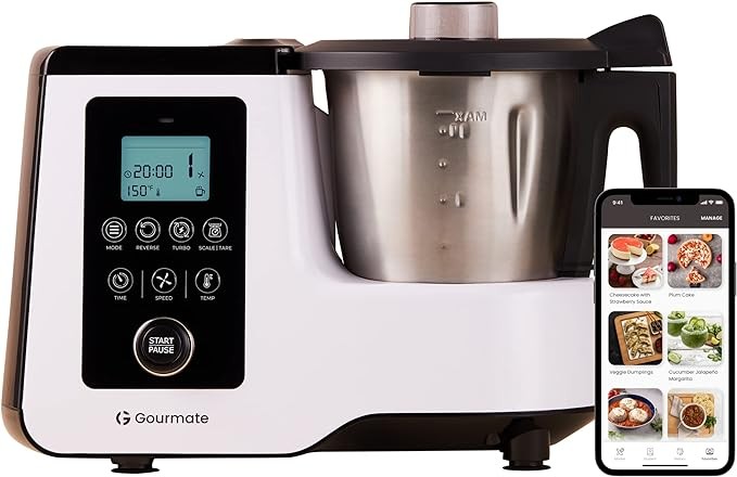 Smart All-in-1 Multi-Cooker, 10+ Cooking Functions, Built-in Scale, Guided Recipes, Steam, Cook, Knead, Bluetooth App Connectivity, 2.3 QT, White