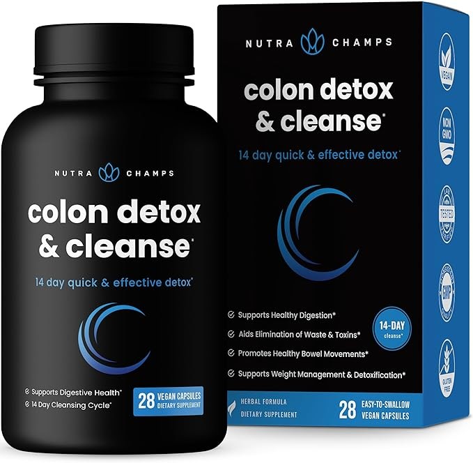 Colon Cleanse & Detox for Weight Loss [14 Day Quick Cleanser] Safe & Effective Formula with Probiotic & Digestive Enzymes for Constipation Relief - Capsules Supplement to Flush Toxins & Boost Energy